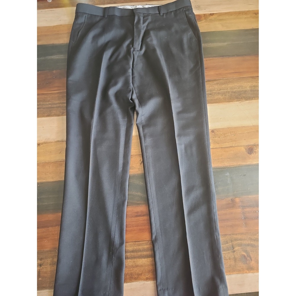 Vinci Philosophy Men's Black Dress Pants Size 36x30 Flat Front Formal Trousers